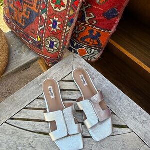 Bibi Lou Silver Women's Slide Sandals